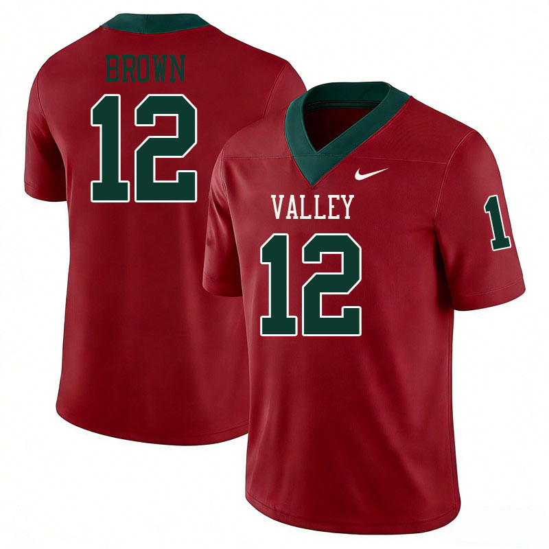 Mississippi Valley State Delta Devils #12 Josh Brown College Football Jerseys,Uniforms Stitched-Red